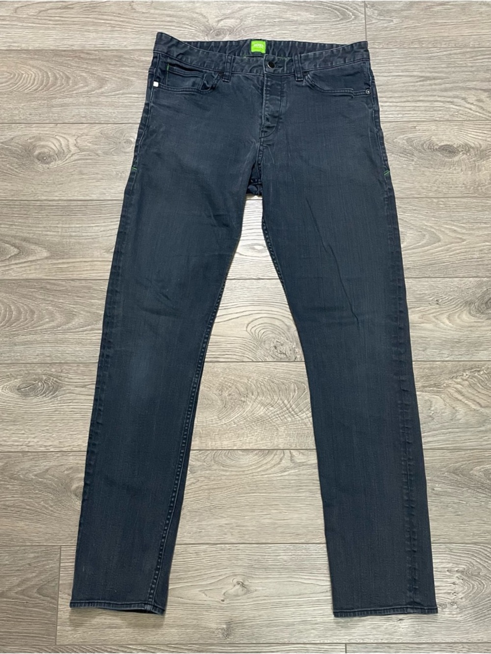 BOSS Hugo Boss Drake Jeans Dark Gray‎ Virgin Wool Mens 33x34 Slim Straight